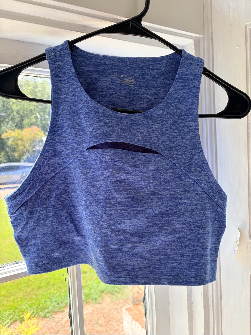 NWT aerie Blue High-Neck Cutout Sports Bra